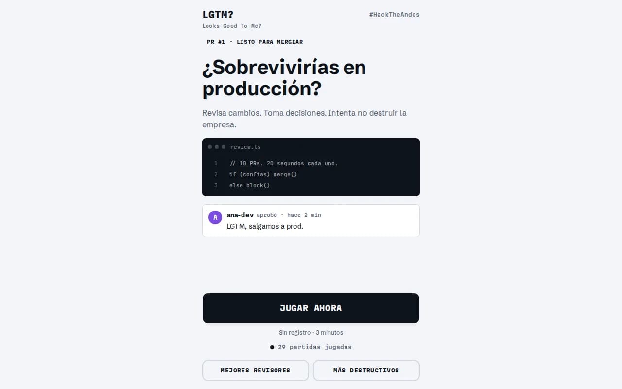 Vista previa de LGTM? No rompas producción